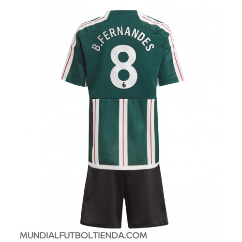 Camiseta Manchester United Bruno Fernandes #8 Segunda Equipación Replica 2023-24 para niños mangas cortas (+ Pantalones cortos)